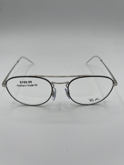 Ray-Ban RB6414 Unisex's Black Silver Frame Clear Lenses 53-18