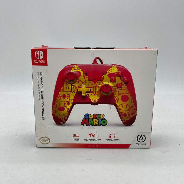 PowerA Mario Gold Enhanced Wired Controller for Switch - Red/Gold