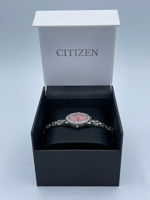 Ladies' Citizen Eco-Drive® Crystal Watch with Pink Dial