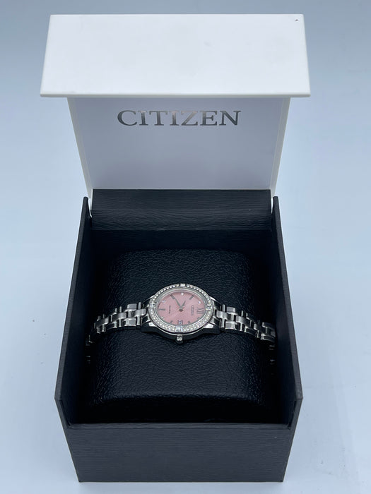 Ladies' Citizen Eco-Drive® Crystal Watch with Pink Dial