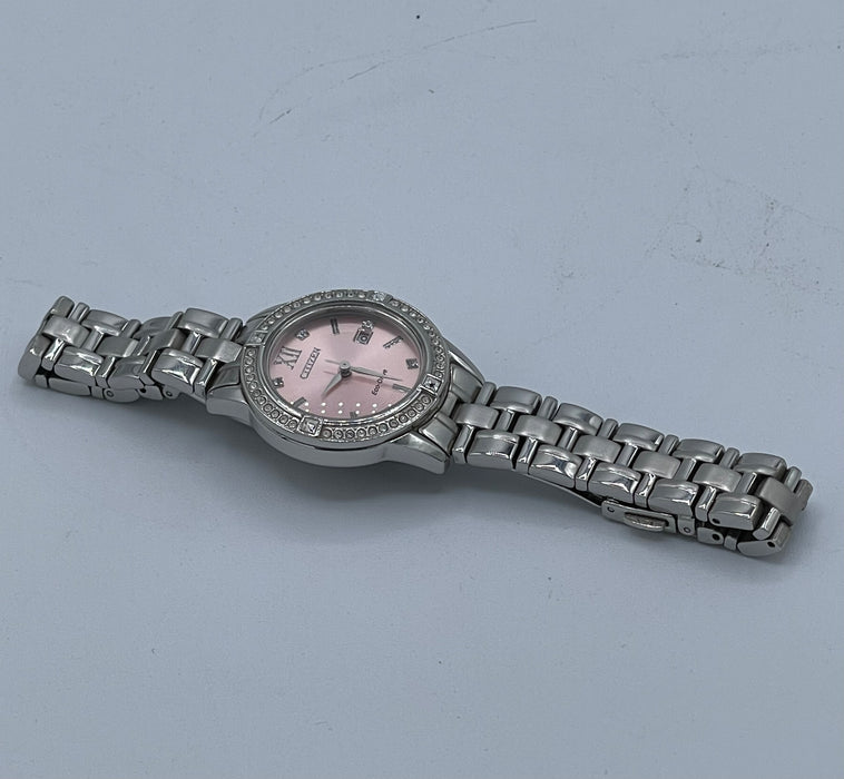 Ladies' Citizen Eco-Drive® Crystal Watch with Pink Dial