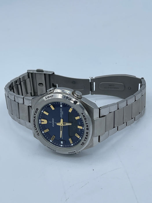 Casio Men's Multi-Function Stainless Steel Watch, Blue Dial AMW860D-2AV