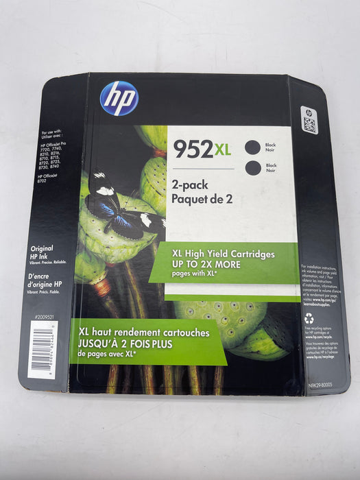 HP 952XL Black High Yield Original Ink Cartridge - 2 Pack