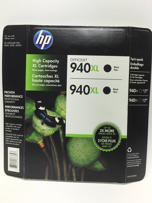 HP 940XL Black High Yield Original Ink Cartridge Two Pack