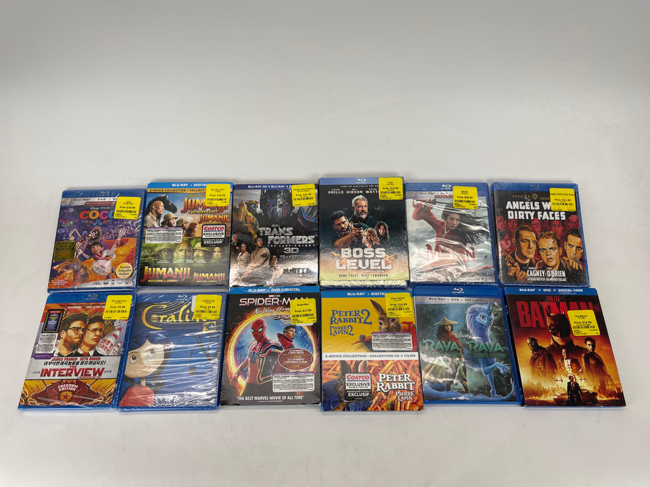 Bin of Blu-Ray DVDs