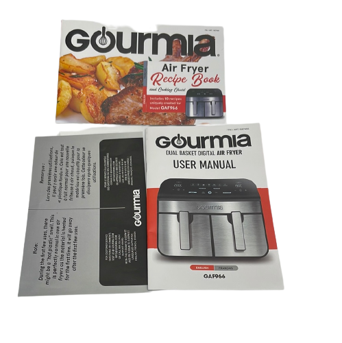 Gourmia 9.4 L (10 qt.) Dual Basket Digital Air Fryer