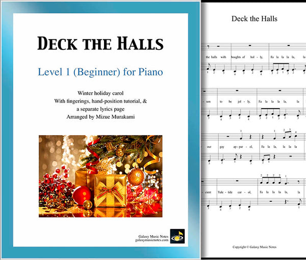 Deck the Halls Beginner piano sheet music