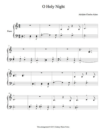 Beginner O Holy Night Piano Sheet Music / O Holy Night Violin Sheet