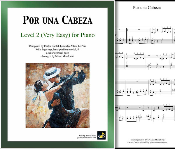 Por Una Cabeza By Gardel Tango Very Easy Piano Solo Sheet Music