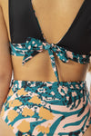 Top safari reversible negro y estampado mujer playa