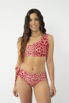 Bottom wild rojo rosado estampado animalprint detalles alto playa