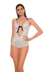 Zen entero reversible beige negro ajuste en pecho body playa