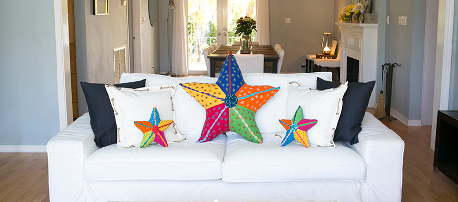 Barefoot Handwoven Starfish Pillows