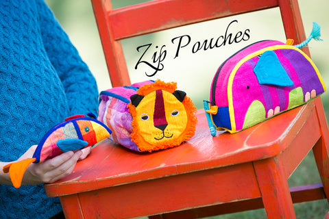 Handmade, Fair Trade Zip Pouches