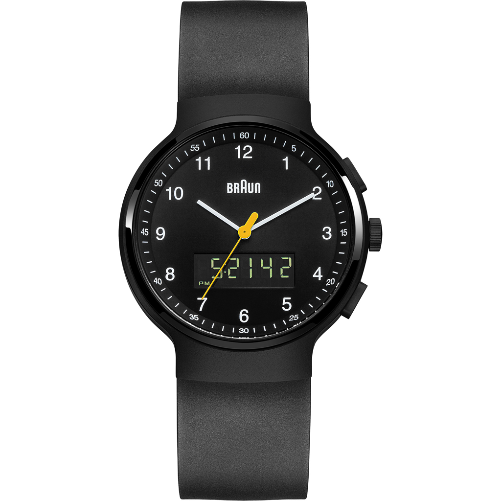 black analog digital watch