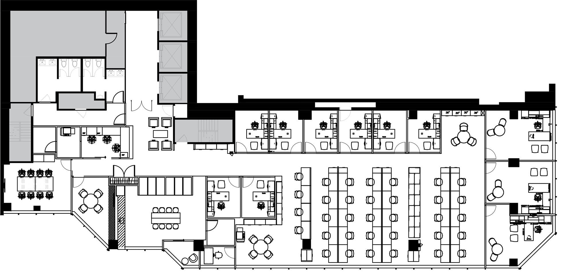 Furniture plan of the client's space