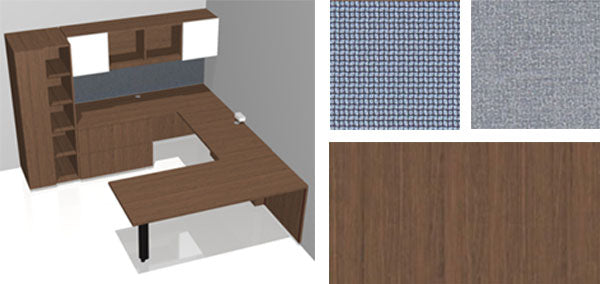 Furniture Rending of a Custom Aptos Desk in Root Wood Veneer, Chosen for Private Office