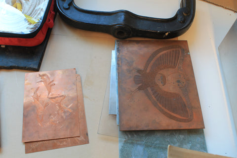 Inuit art copper etchings 