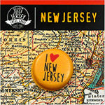 Custom " I Heart New Jersey" 1" pin back button or Magnet