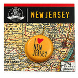 Custom Designed 1" I Love New Jersey Pin on Custom Designed Backing Card