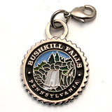 Custom Enamel Bushkill Falls Charm Detail