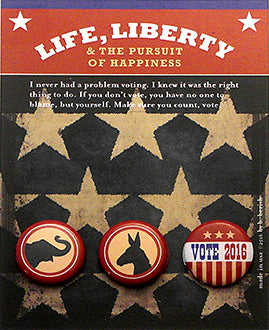 Republican and Democrat Button Card