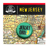 Custom Design single 1" Jersey Girl Pin on Custom Designed Backing Card