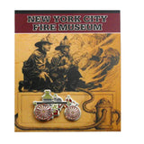Custom Design Enamel Vintage Fire Pumper on Custom Designed Card