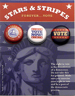 Stars and Stripes Political Button Cards
