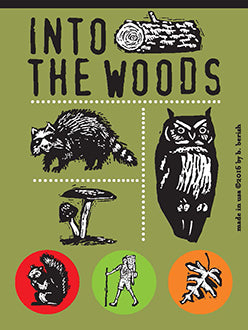 Into the Woods Button Cards with Postcard backs