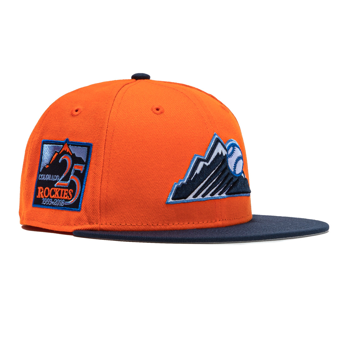 New Era 59FIFTY Atlanta Braves 150th Anniversary Patch Hat - Navy, Orange Navy/Orange / 7 1/8