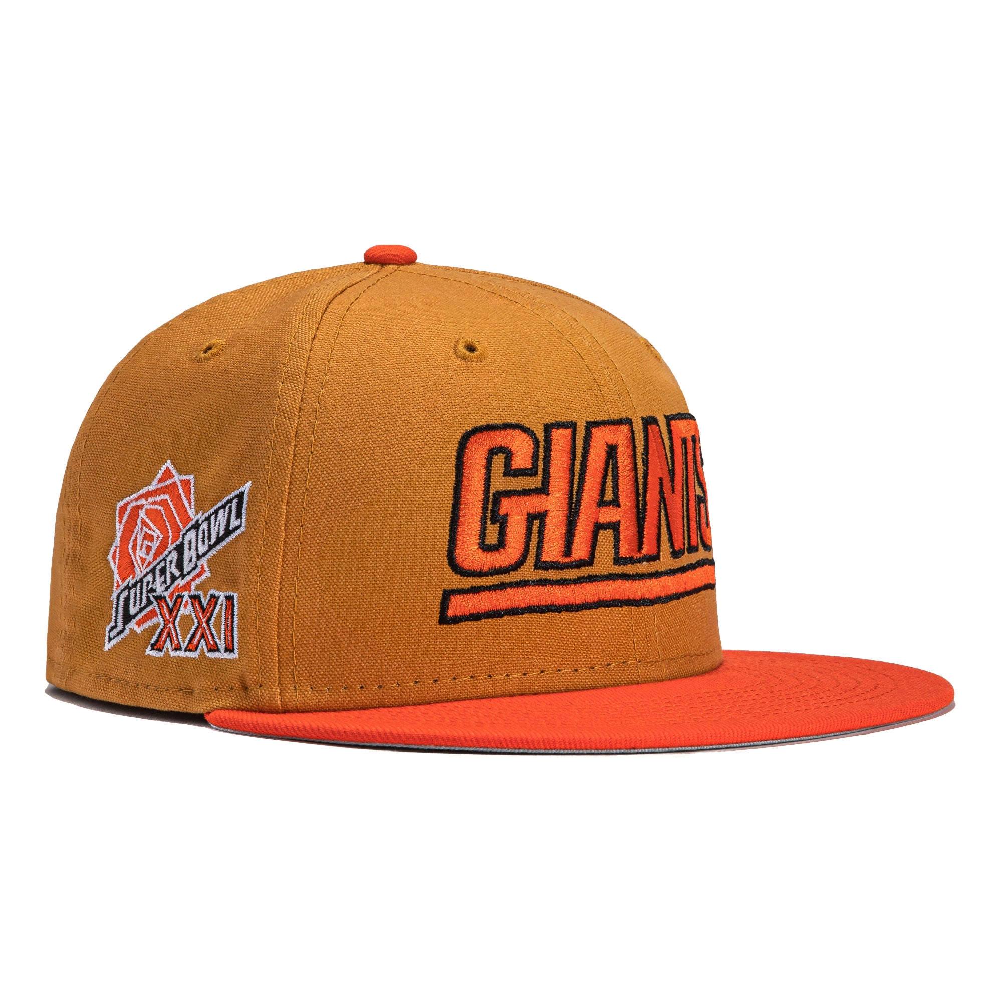 '47 Black/Orange NY Giants Sidenote Trucker Snapback Hat