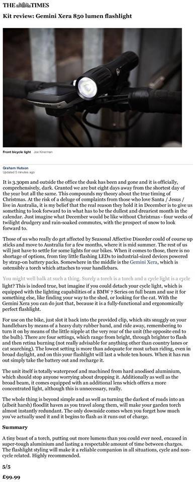 Gemini Xera Flashlight Review - TheTimes.co.uk