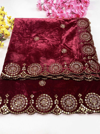 mulberry Sequence Velvet Dupatta