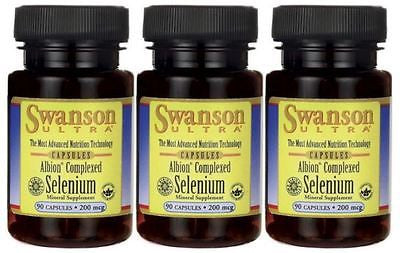 3 PACK Albion Complexed Selenium, 270 capsules (total), 200 mcg each