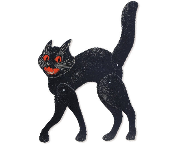 Jointed Black Scratch Cat - Beistle Vintage Halloween