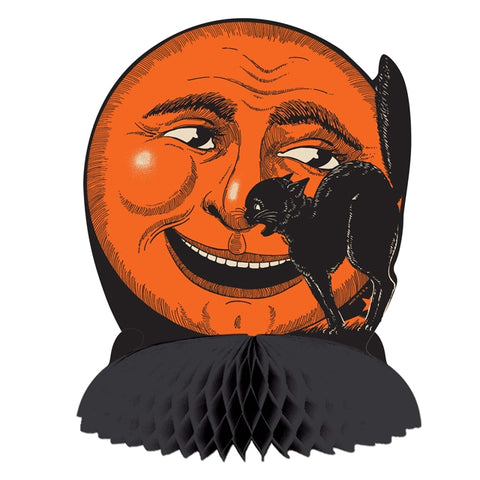 Cat on the Moon Retro Halloween Cutout