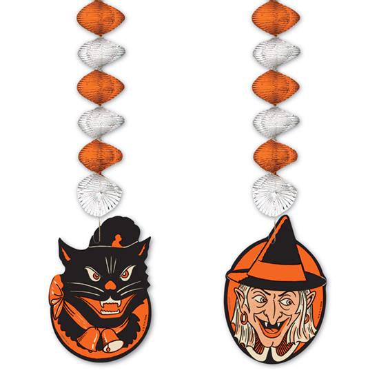 Witch & Cat Halloween Danglers by Beistle
