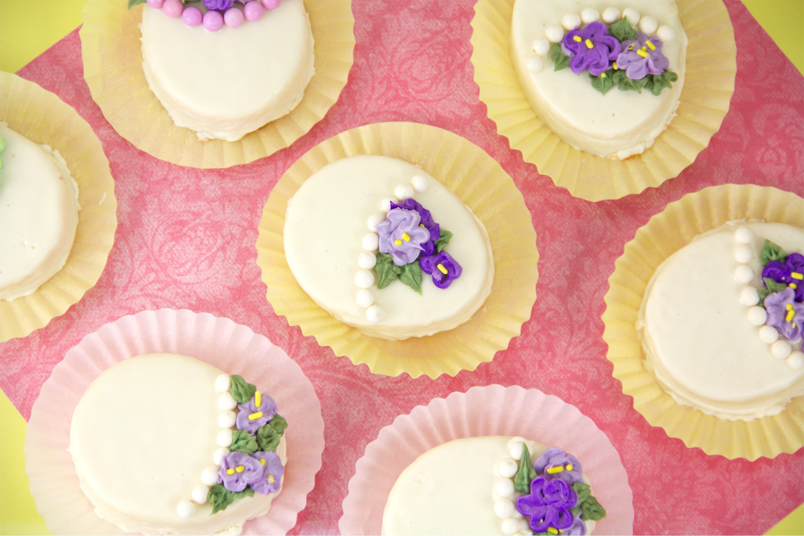 Easy Petite Easter Egg Cakes made with store bought pound cake