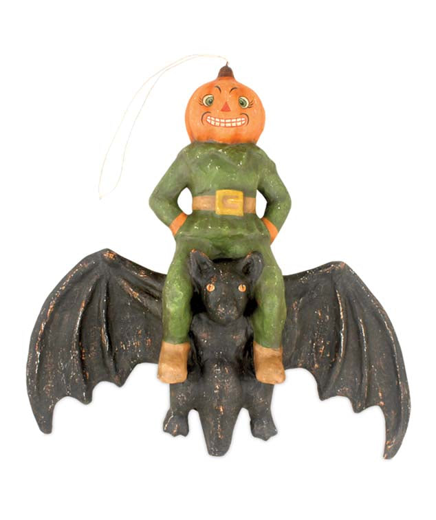 Bethany Lowe Pumpkin On Bat