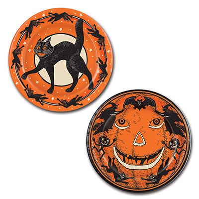 Vintage Halloween Party Plates