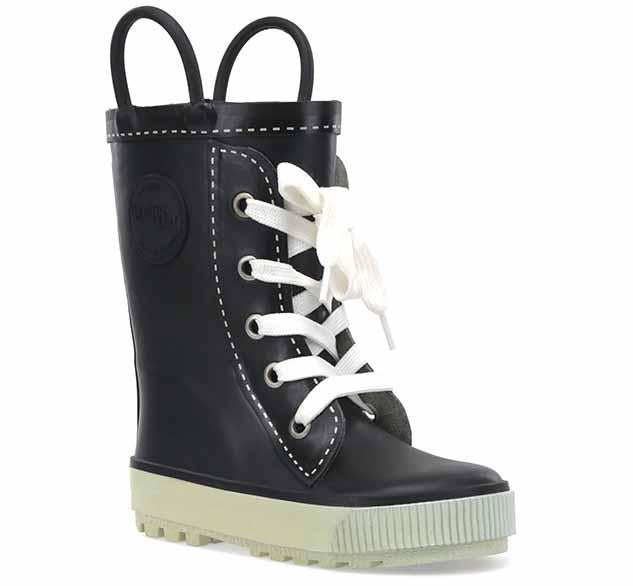 Kids Sneaker Rain Boots - Black 