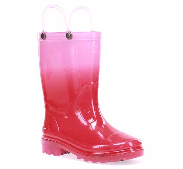 Kids Ombre Sparkle Lighted Rain Boot 