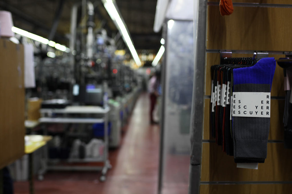 Escuyer socks at the factory