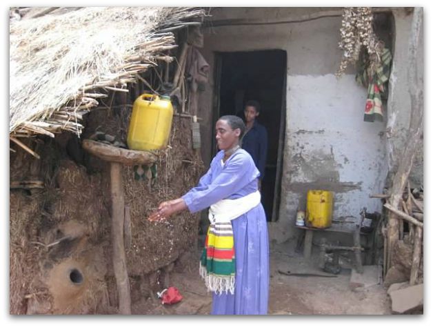Hand-washing station in Ethiopia