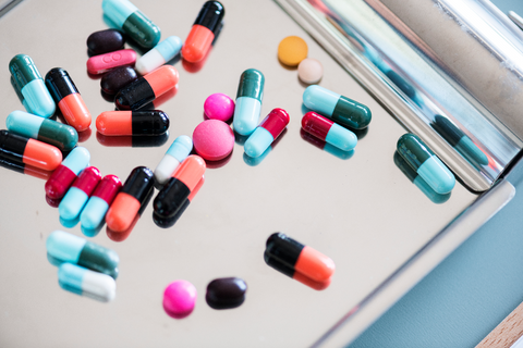 An assortment of pills on a tray