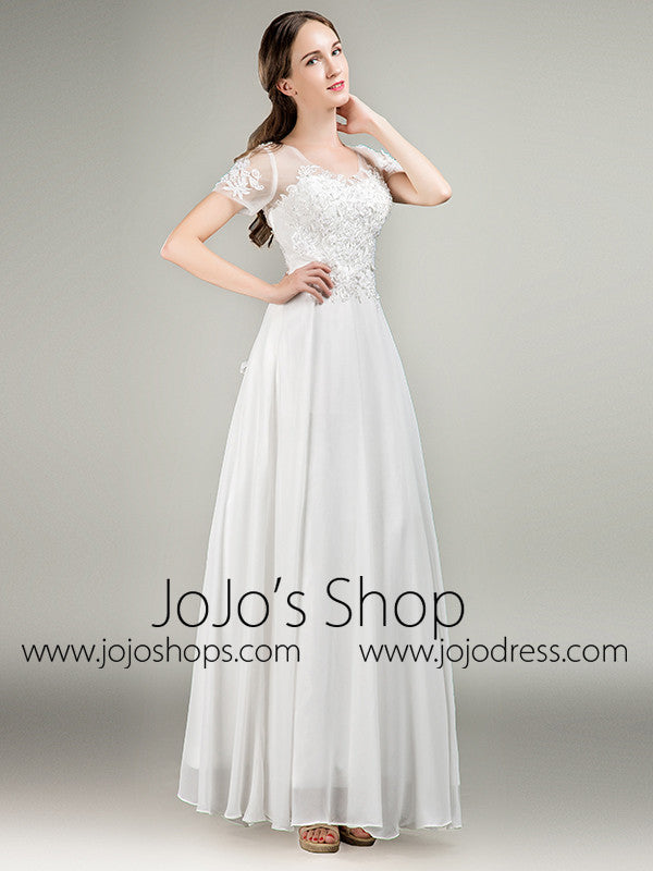 simple wedding dress short sleeve