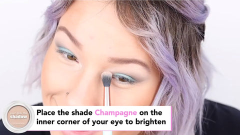 Watch a video using Elizabeth Mott champagne eyeshadow to brighten the inner corner of the eye 