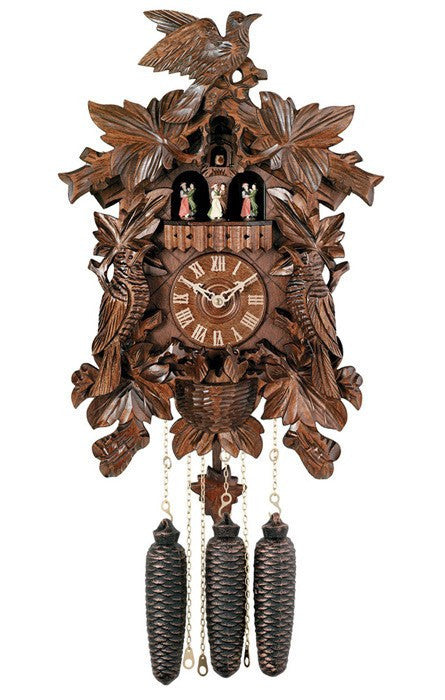Eight Day Musical German Cuckoo Clock With Leaves Birds And Nest Germangiftoutlet
