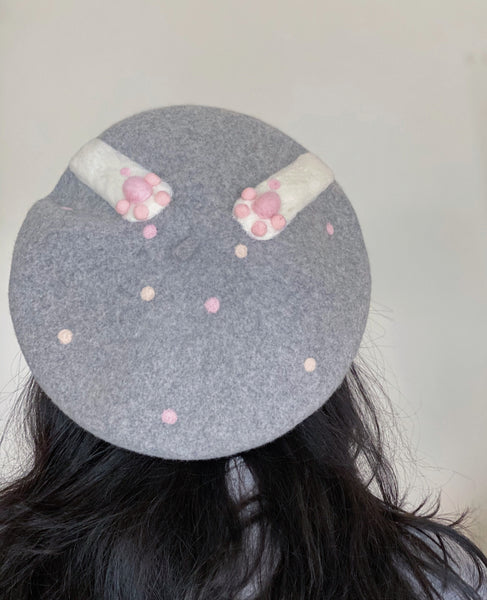 Cat Paws Hand Felted Wool Beret